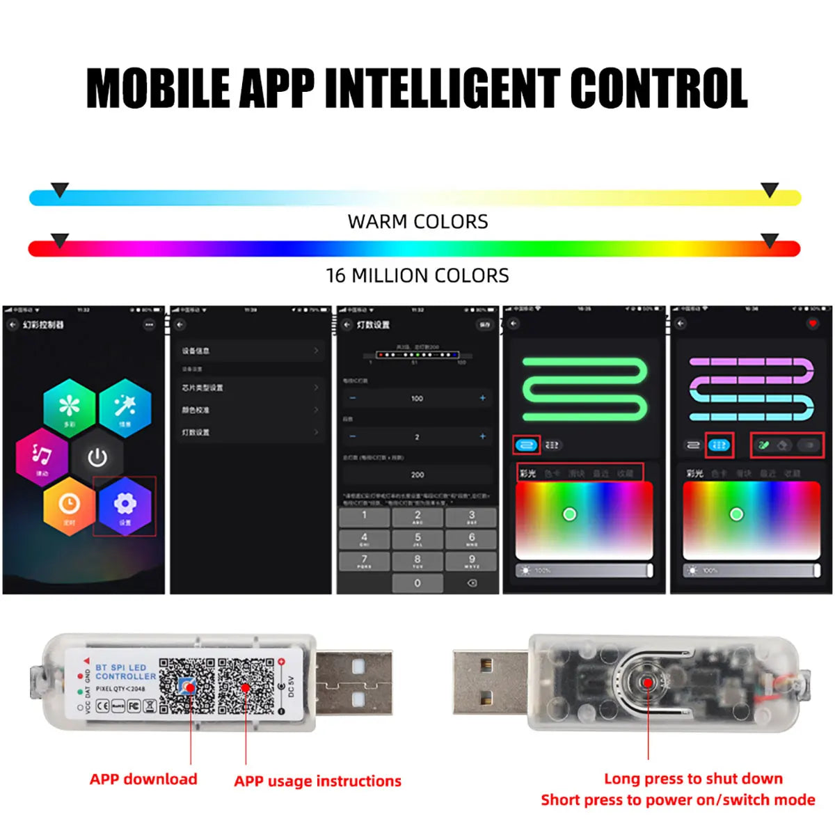 Led Strip RGB, With Contol And Mobile App