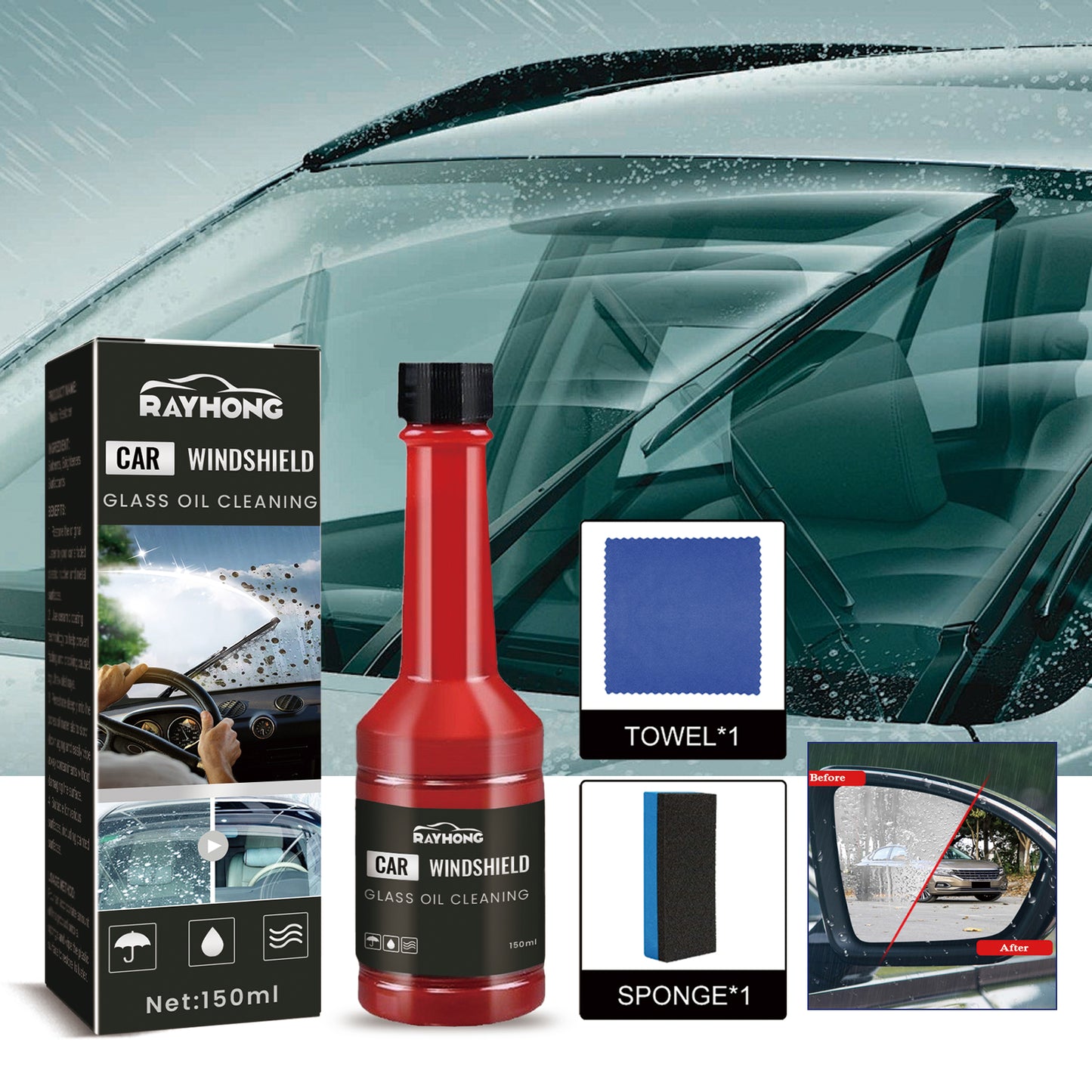 Car Windshield Cleaner With Drainage